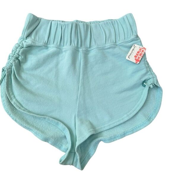 Free People FP Movement 100% cotton cinched shorts in blue clear skies Sz M NWT - Picture 3 of 9